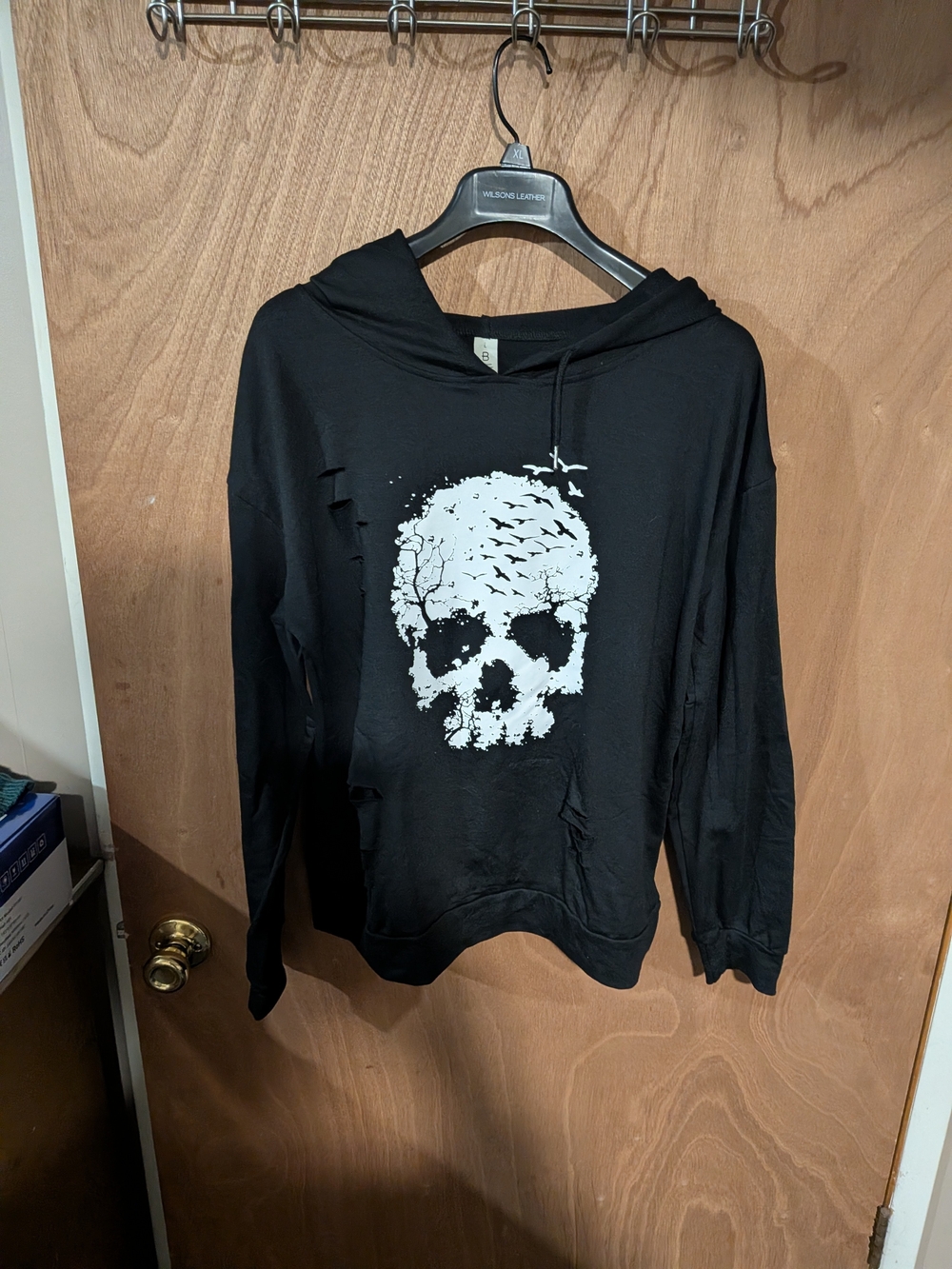 Black Skull Graphic Hoodie Sweater - Men
